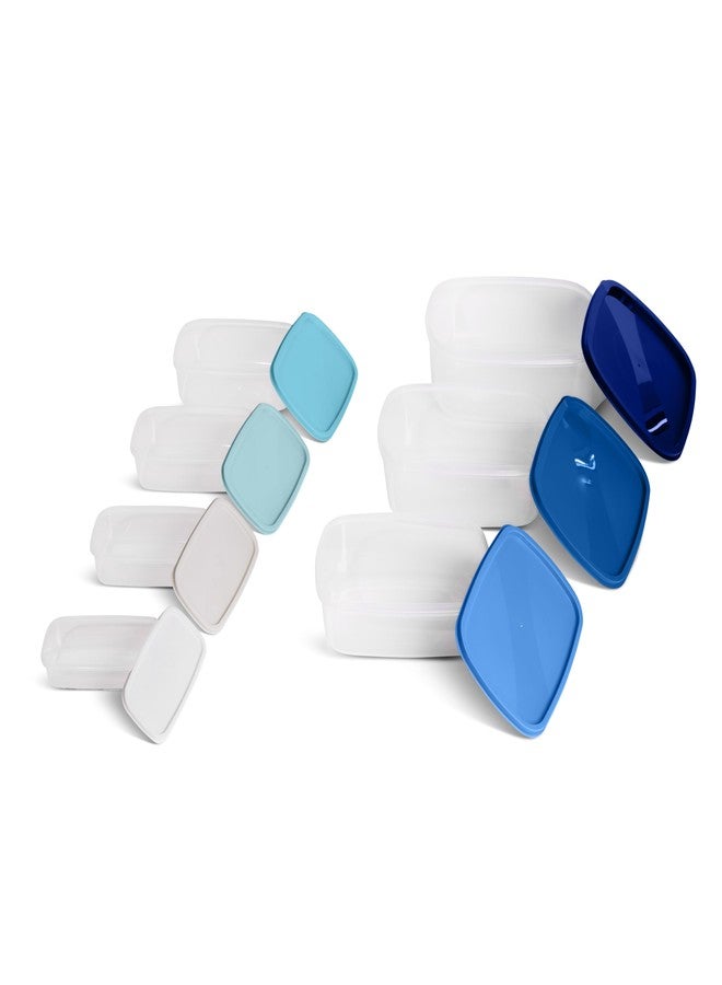 Core Kitchen 14 Piece Rectangular Food Storage Bowl Set - Blue Ombre - Image 3