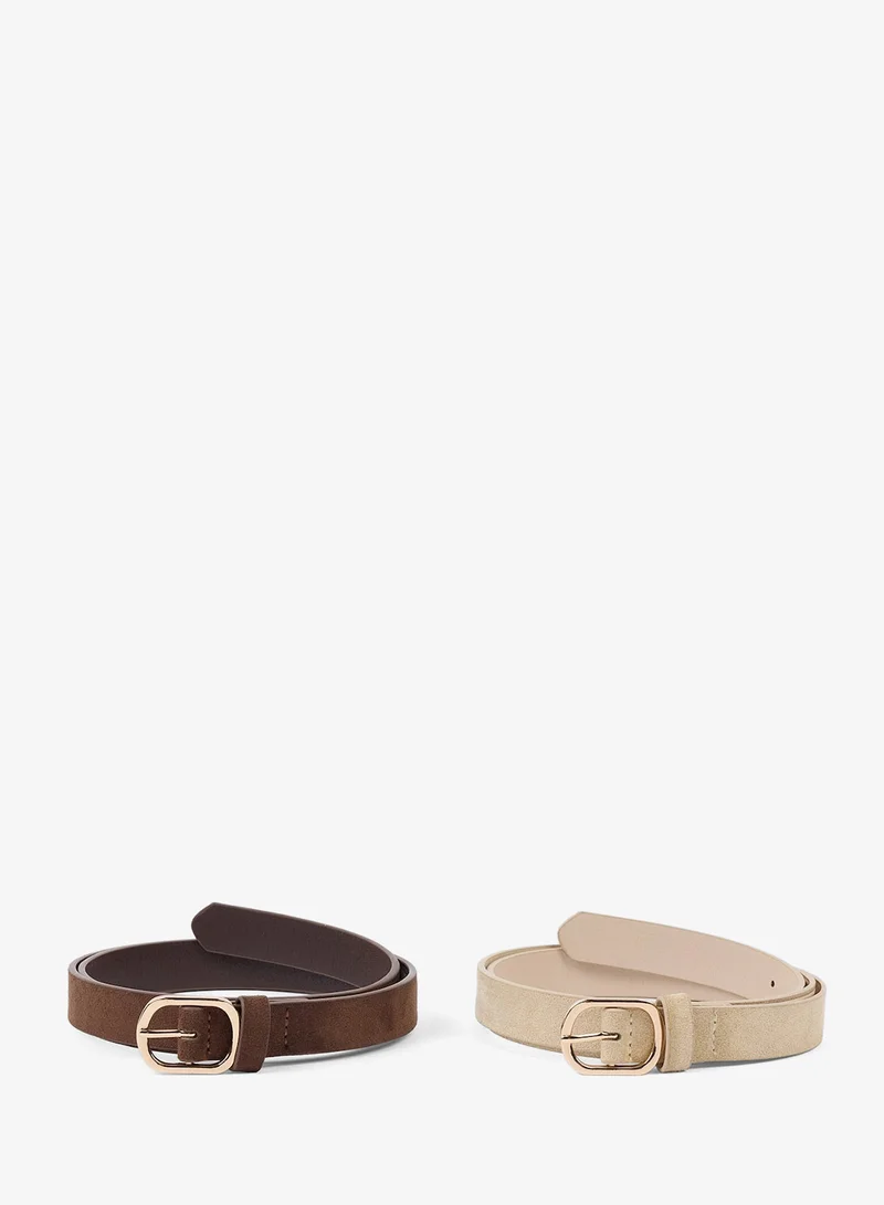 Woman Rectangle Clasp Faux Leather Dual