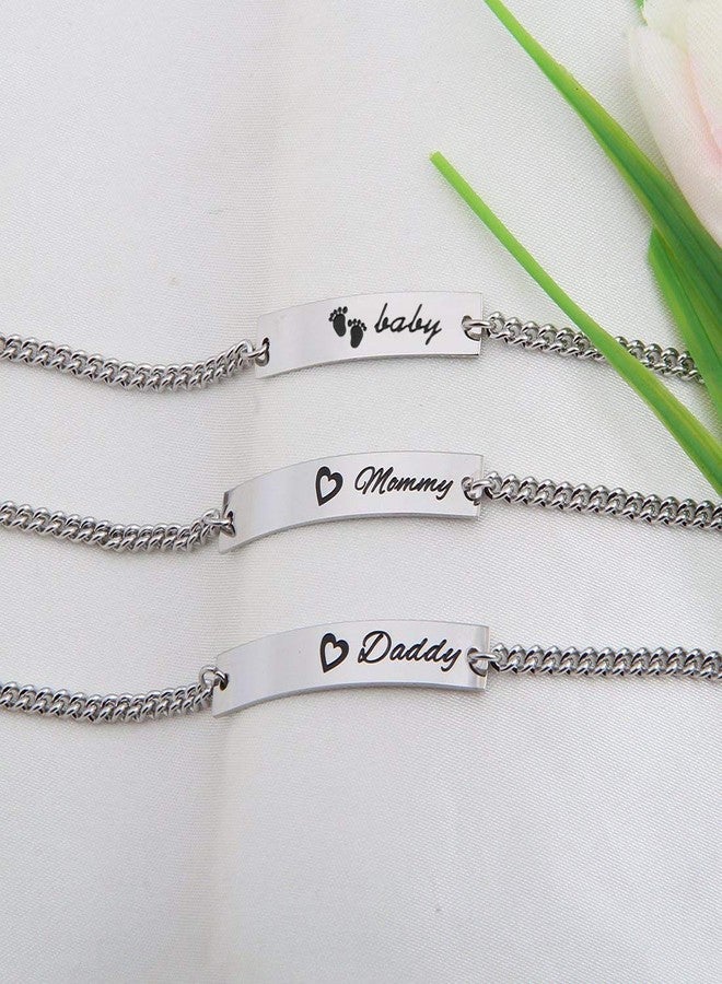 WUSUANED Sn&Daughe&Mommy Bracelet Baptism Bracelet Mom Family Bar Bracelet Set Gift for New Mom&Newborn - Image 5