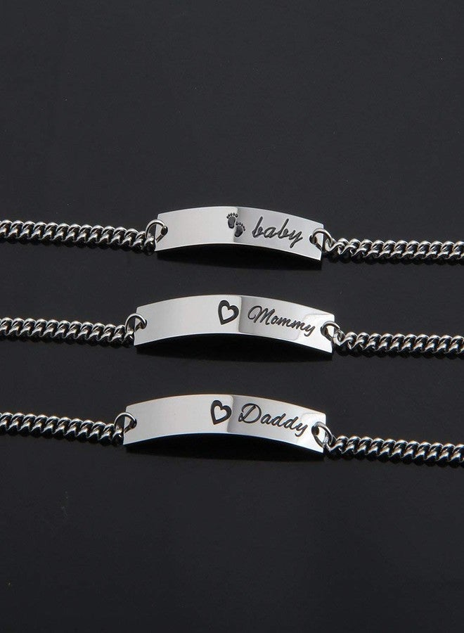 WUSUANED Sn&Daughe&Mommy Bracelet Baptism Bracelet Mom Family Bar Bracelet Set Gift for New Mom&Newborn - Image 2