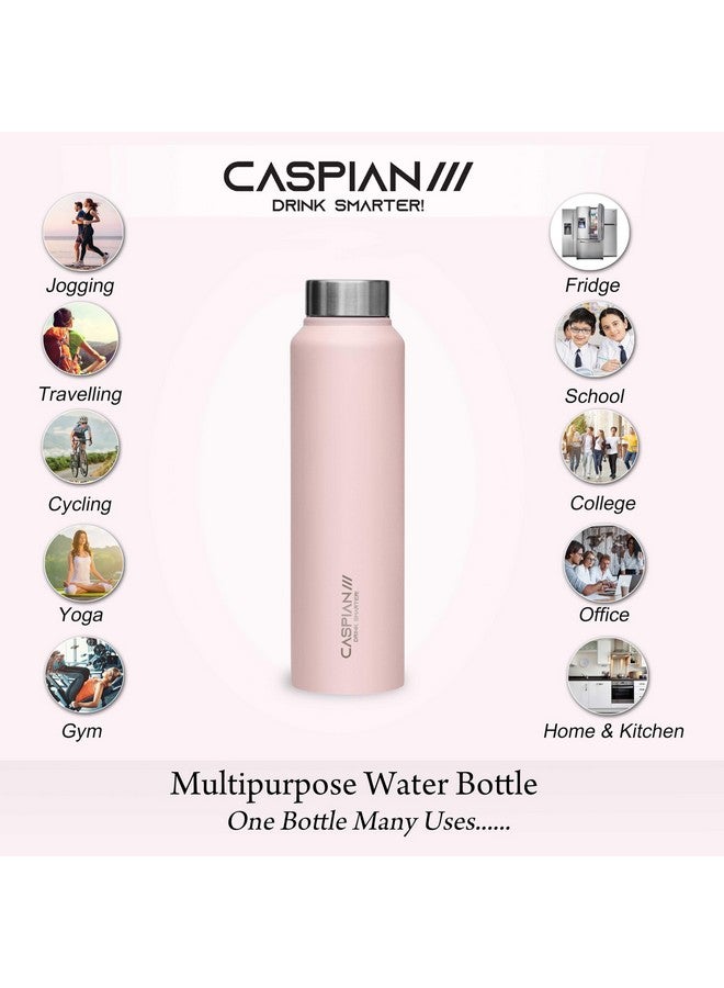 CASPIAN /// Astra Stainless Steel Water Bottle 1 Ltr (Litre) For Fridge, Home, Office, School, Gym-Ideal For Adults, Men, Women, Kids, Boys, Girls-1000Ml Leakproof, Rust Free, Eco-Friendly, Light Pink - Image 5