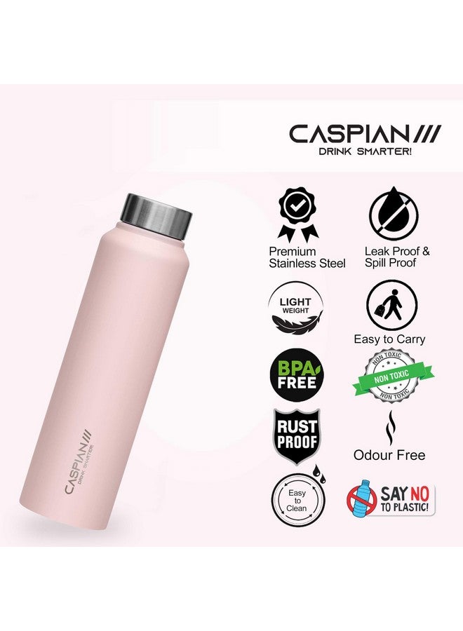 CASPIAN /// Astra Stainless Steel Water Bottle 1 Ltr (Litre) For Fridge, Home, Office, School, Gym-Ideal For Adults, Men, Women, Kids, Boys, Girls-1000Ml Leakproof, Rust Free, Eco-Friendly, Light Pink - Image 4