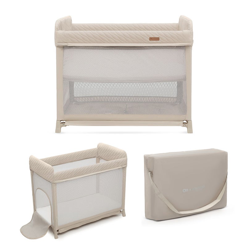 Kinderkraft MOON DREAM – 2-Level Foldable Travel Cot - Beige - Image 3