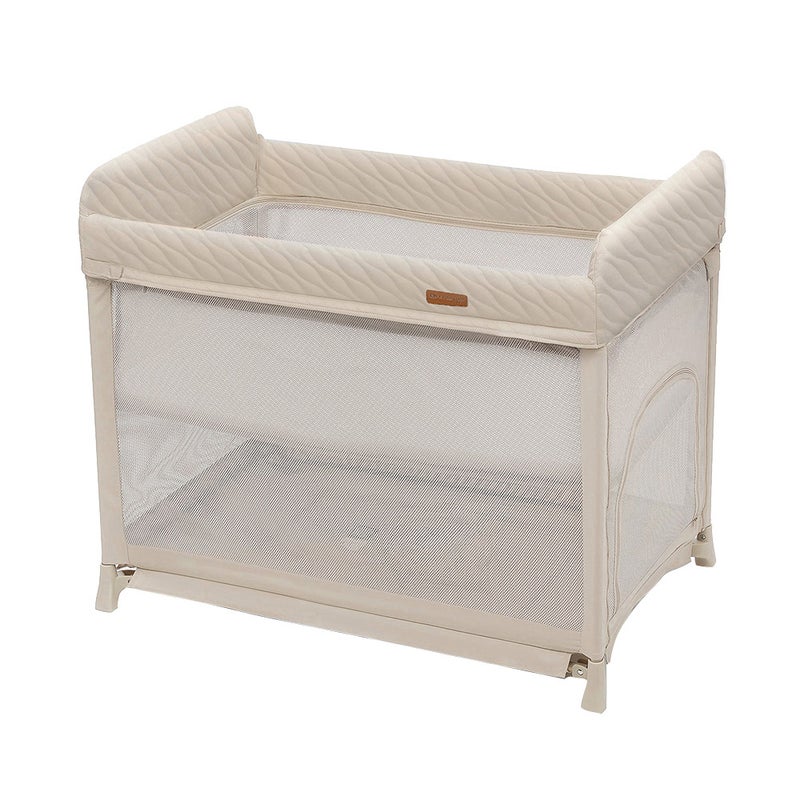 Kinderkraft MOON DREAM – 2-Level Foldable Travel Cot - Beige - Image 1