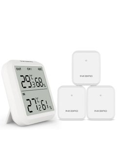 INKBIRD INKBIRD ITH-20R Digital Thermometer Hygrometer Indoors Outdoors Wireless Receiver Thermometer Humidity Gauge with Accurate Temperature Humidity Display Monitor ONE Receiver THREE Transmitter  - Image 1