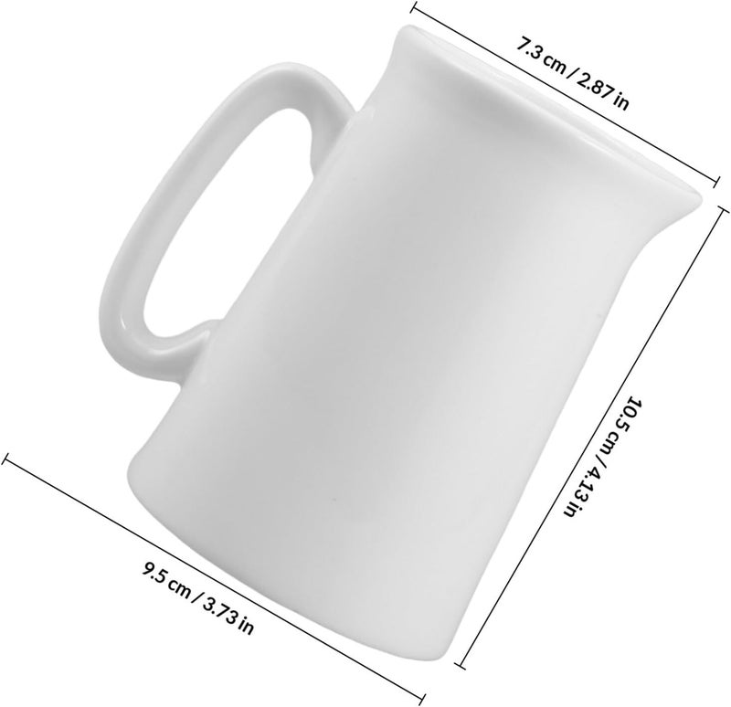 PATKAW White Ceramic Milk Pitcher Small Creamer Jug with Spout Porcelain Mini Creamer Cup for Coffee Café Use - Image 2