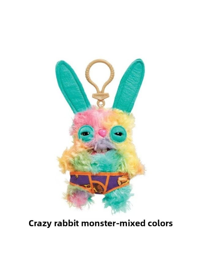 Key Pendant Genuine Big Teeth Teeth Monster Doll Teeth Treasure Ugly Adorable Monster Funny Plush Support One Generation-Color:Keychain-baji Monster (red)-Height:About 12cm  - Image 5