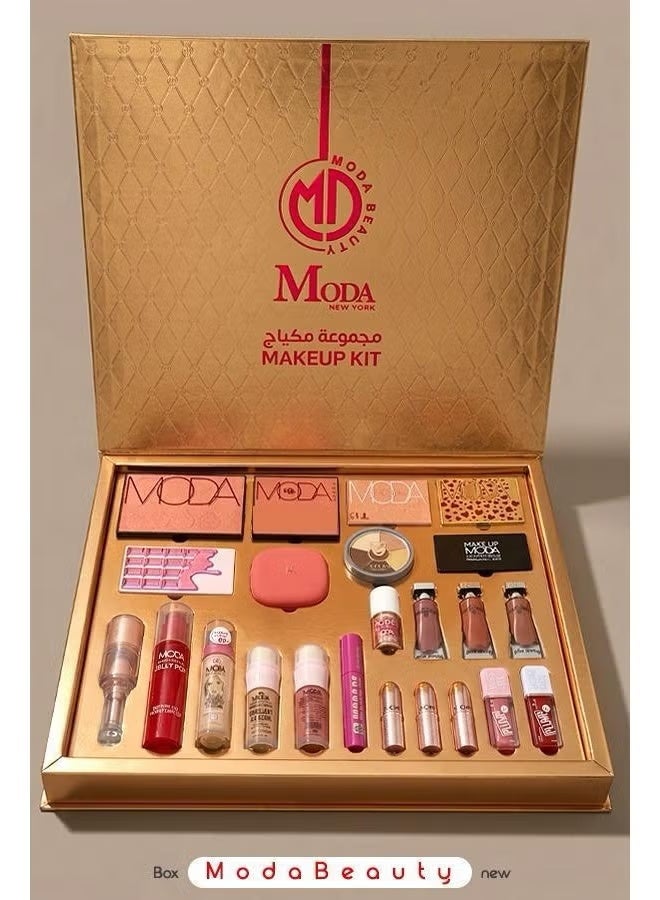 MODABEAUTY Moda New York Press Makeup Kit – Complete Set for Eyes and Lips - Image 1