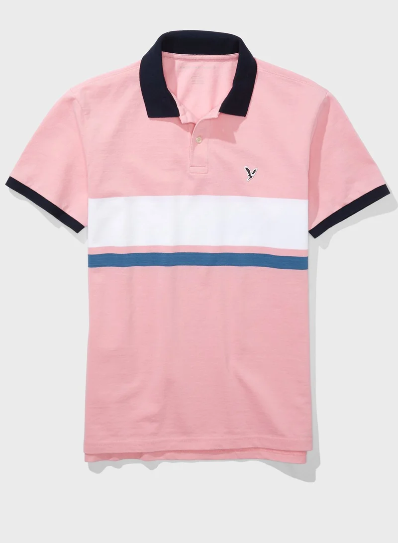 American Eagle Color Block Polo