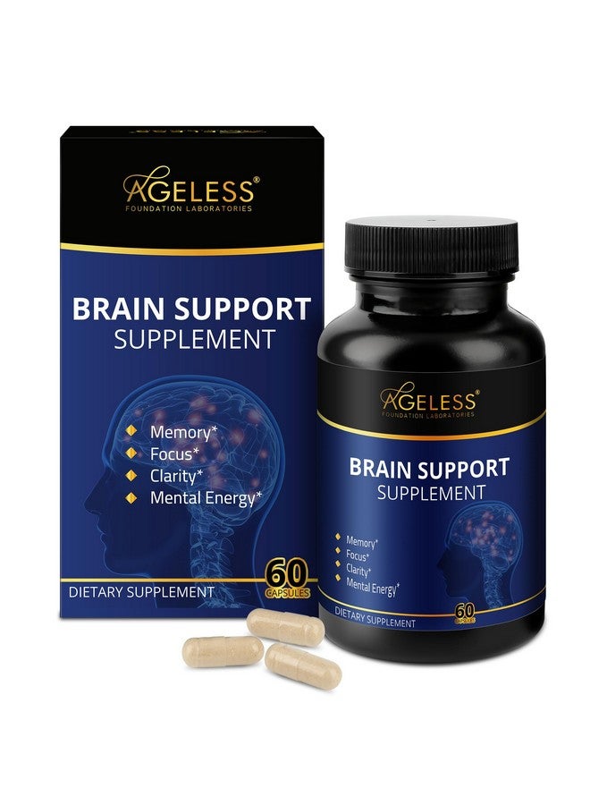 Ageless Foundation Laboratories Ageless Brain Health Booster - Premium Supplement for Memory and Focus, Effective for Men & Women, Memory, Mental Clarity & Cognitive Improvement 60 Capsule  - Image 1