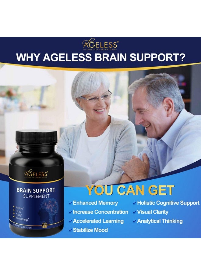 Ageless Foundation Laboratories Ageless Brain Health Booster - Premium Supplement for Memory and Focus, Effective for Men & Women, Memory, Mental Clarity & Cognitive Improvement 60 Capsule  - Image 5