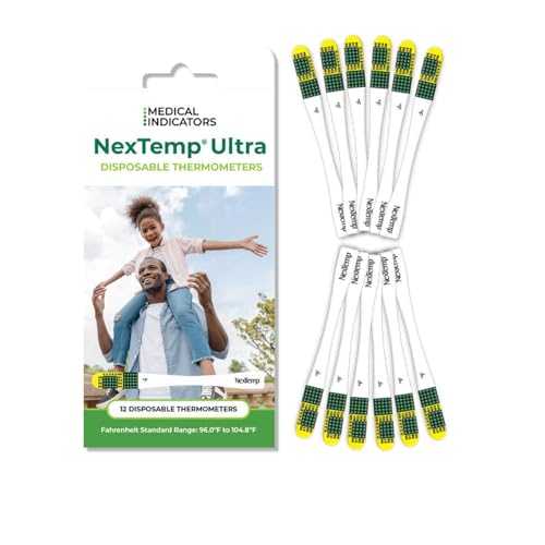 NexTemp Ultra SingleUse Thermometers Individually Wrapped Disposable First Aid Supplies with HighAccuracy Readings for Work Home and Travel Fahrenheit 12Pack by Medical Indicators Inc - Image 2