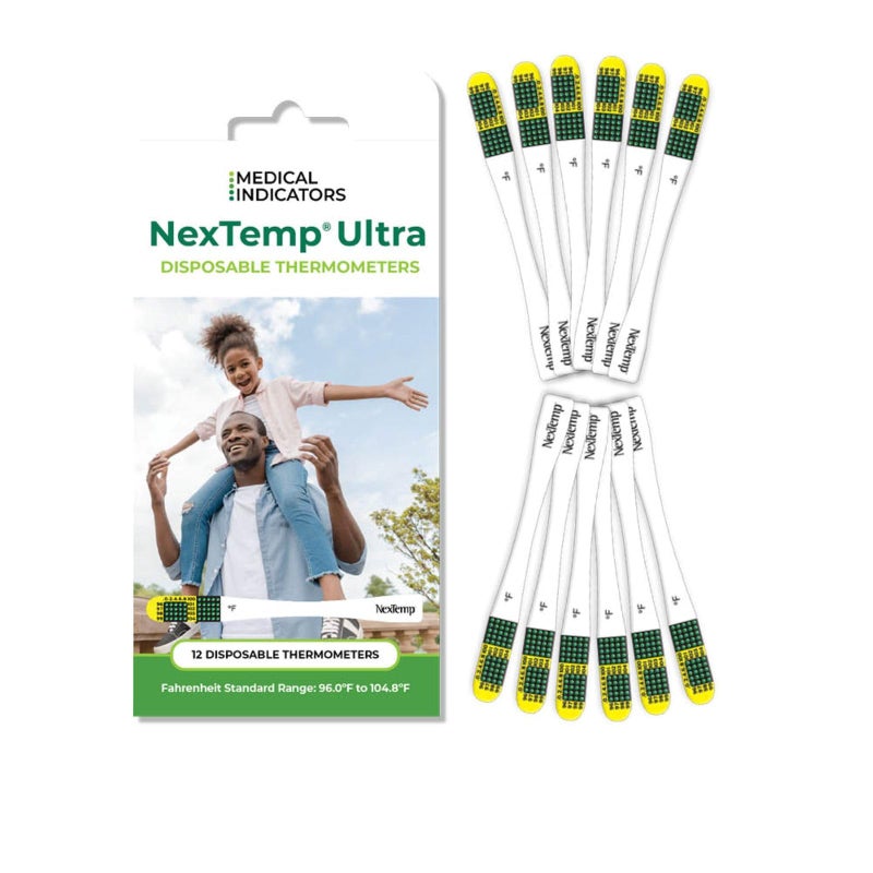NexTemp Ultra SingleUse Thermometers Individually Wrapped Disposable First Aid Supplies with HighAccuracy Readings for Work Home and Travel Fahrenheit 12Pack by Medical Indicators Inc - Image 3