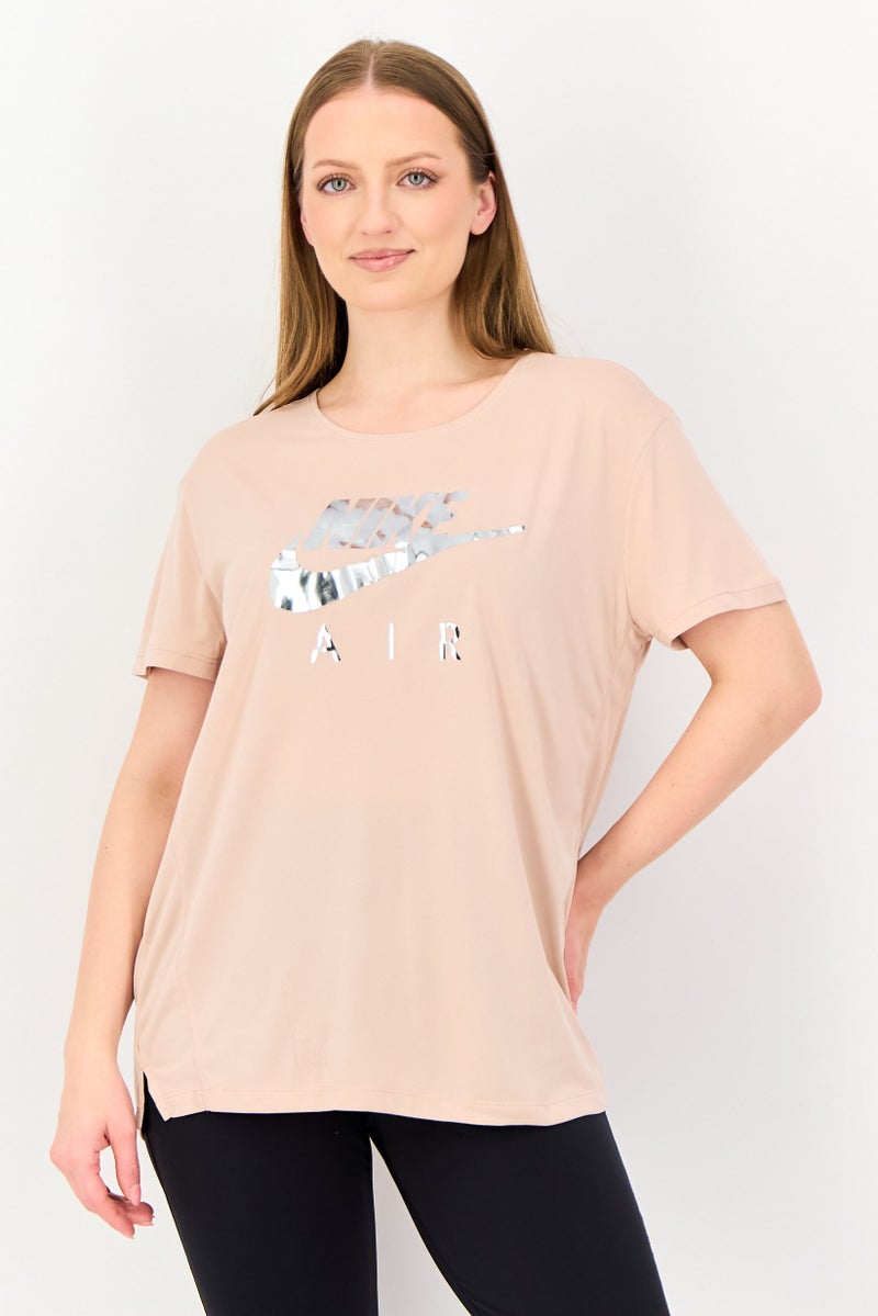 Nike x Air Women Dri Fit Short Sleeve Running T-Shirt, Light Pink - Image 1