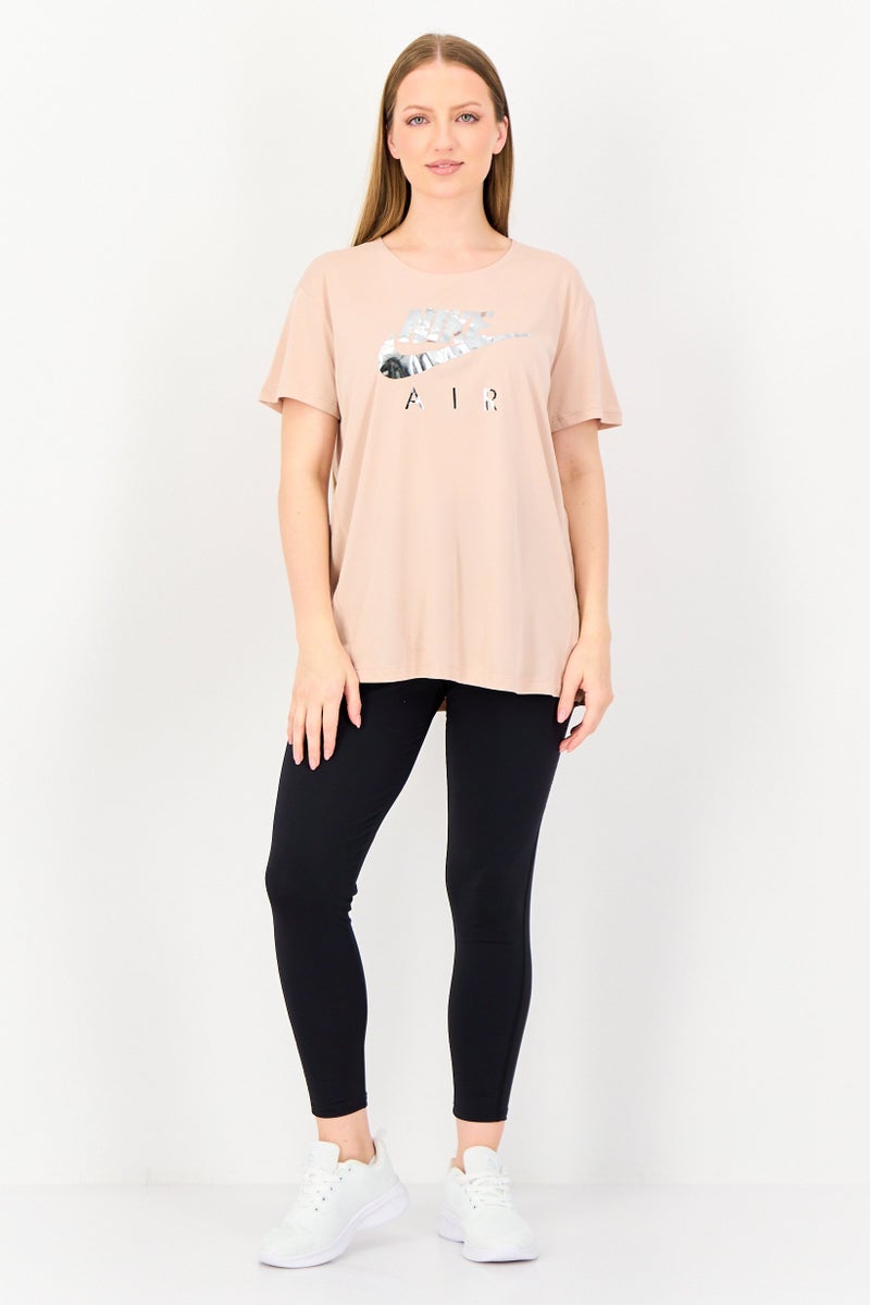 Nike x Air Women Dri Fit Short Sleeve Running T-Shirt, Light Pink - Image 4