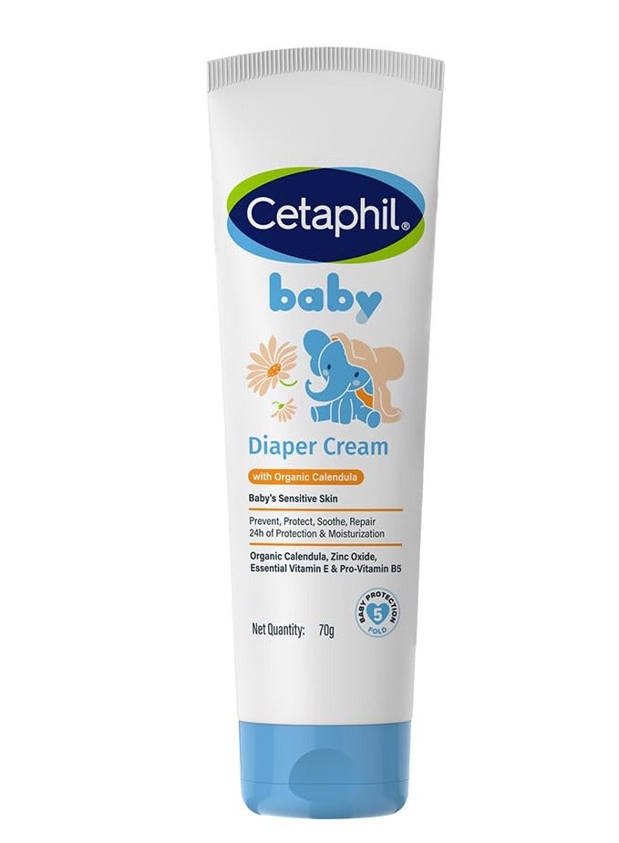 Cetaphil Baby Diaper Cream With Natural Chamomile, Moisturizing Lotion, Protection & Moisturizer, Unscented, 70g - Image 1