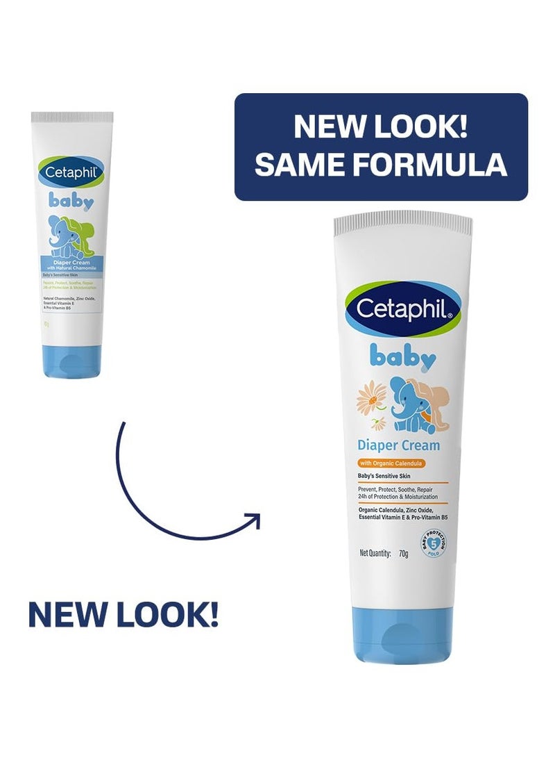 Cetaphil Baby Diaper Cream With Natural Chamomile, Moisturizing Lotion, Protection & Moisturizer, Unscented, 70g - Image 2