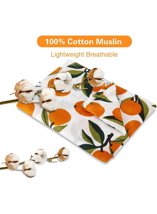 ميتبلوس Baby Car Seat Cover Infant Carseat Canopy, Cotton Muslin Carrier Covers, Summer Stroller Canopie - Extra Wide Universal Fit, Lightweight Breathable Soft for Newborn Boy Girl (Oranges) - Image 5