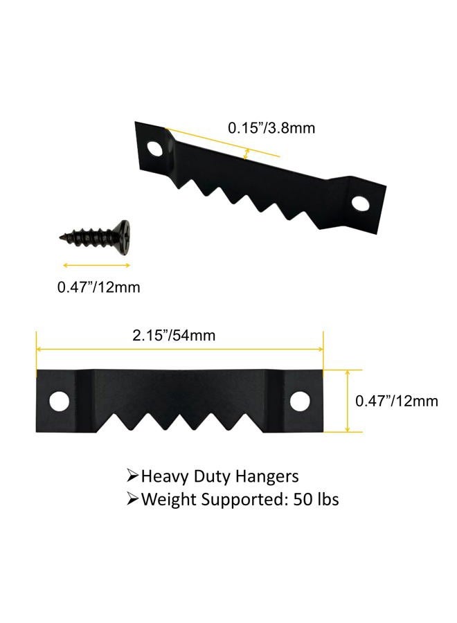 EesTeck 30 Pack Large Sawtooth Picture Hangers Metal Photo Frame Hangers Heavy-Duty Picture Hook Hangers with Screws for Home Decoration Hanging Wall Clock Decorative Paintings Artwork - Black - Image 2