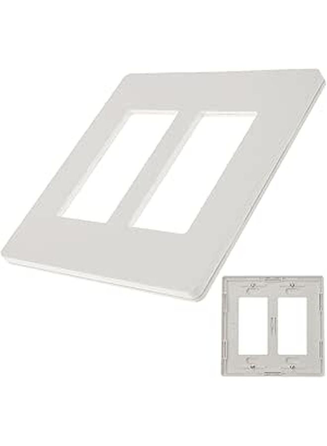 لوحة حائط مزدوجة بدون براغي بيضاء غطاء مخرج كهربائي حماية مفتاح - Image 1