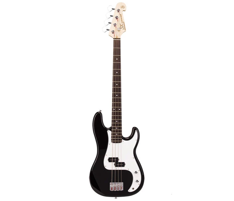 SX Guitar SB2-SK-BK Precision SB2 Electric Bass Package Guitar - Black - Image 3