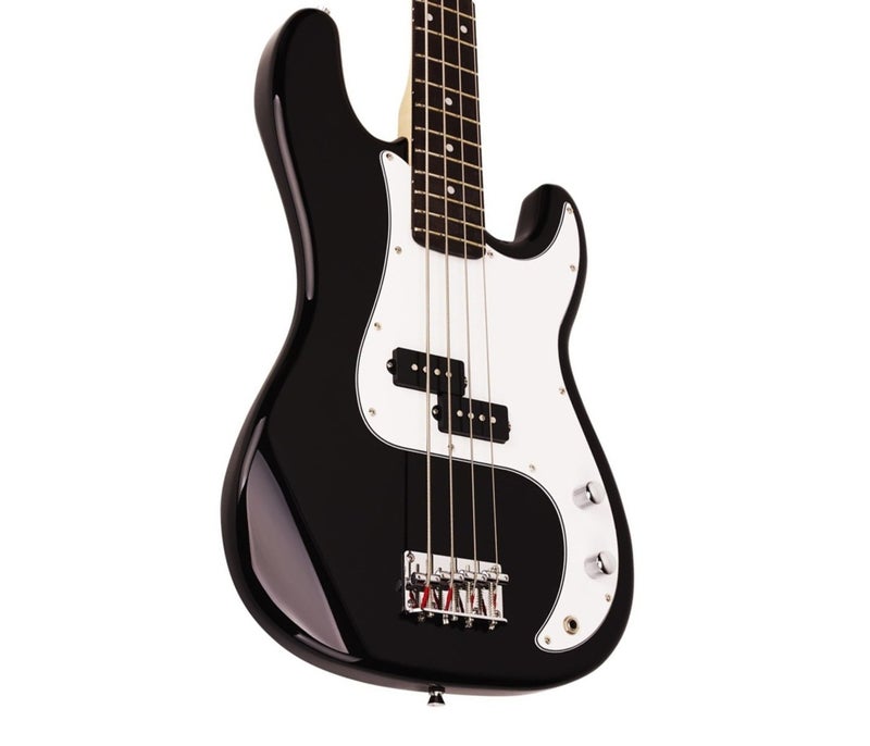 SX Guitar SB2-SK-BK Precision SB2 Electric Bass Package Guitar - Black - Image 2