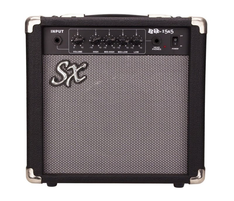 SX Guitar SB2-SK-BK Precision SB2 Electric Bass Package Guitar - Black - Image 5