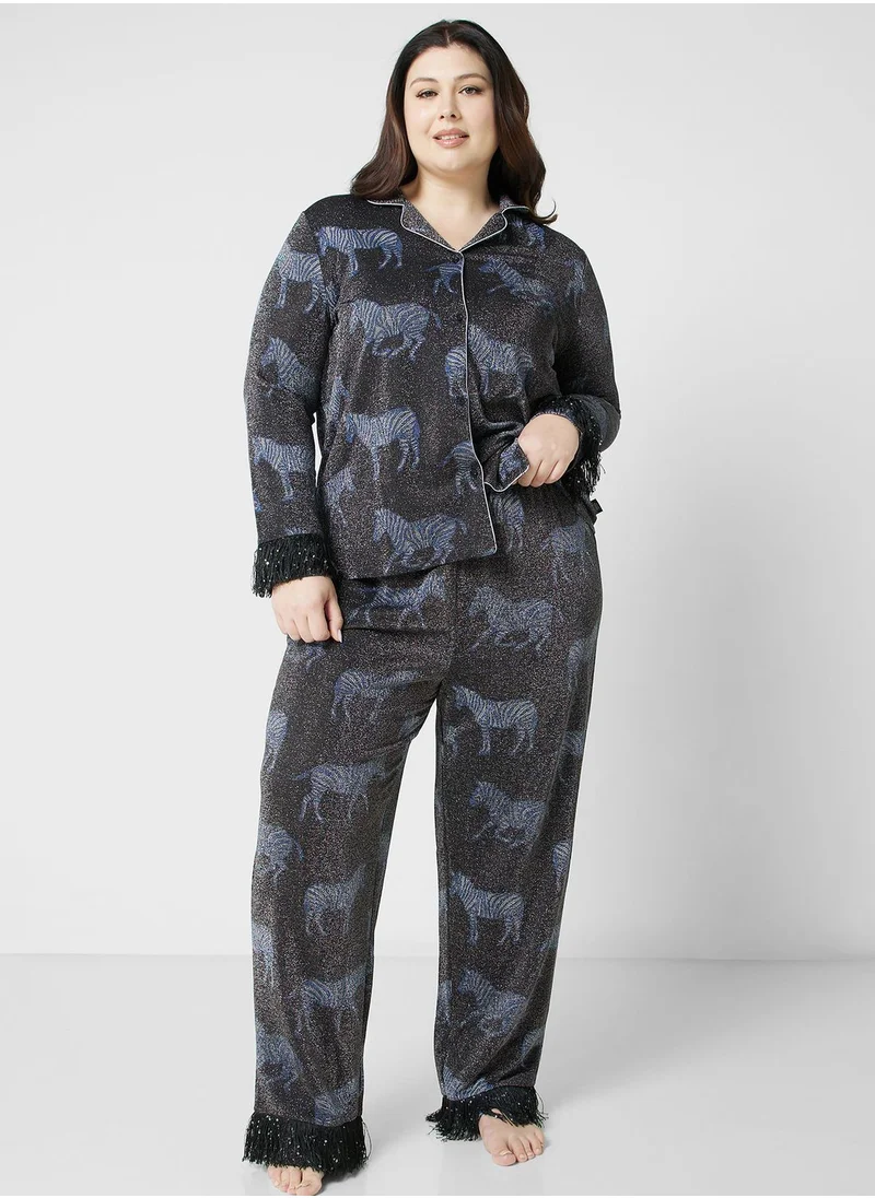 CHELSEA PEERS Printed Shirt & Pyjama Set