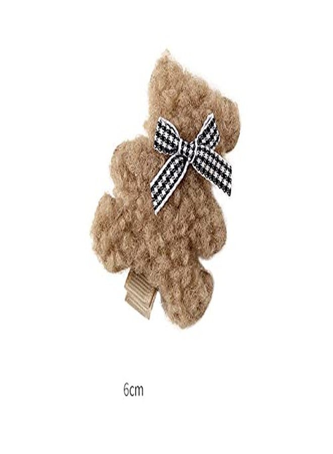 CRIZAN 2Pcs Brown Plush Bear Hair Clips Duck Bill Accessories For Girls Toddler Kids Children - Image 3