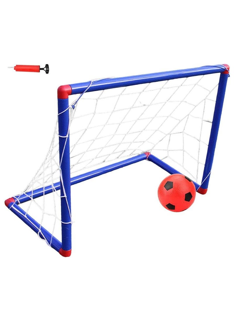 Toy Box - Lightweight Portable Football Soccer Goal Post With Ball & Pump Football Goal Net For Kids Training 103x63x31cm - Image 1