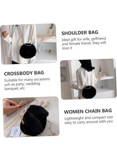 Executive LLC Cute Soft Rabbit Ear Sling Hand Bag With Smooth Zipper,Cross Body Bag For Girls,Clutch Purse with Gold Metal Chain Strap, Plush Side Bag, Shoulder hand Purse(Black)  - Image 4