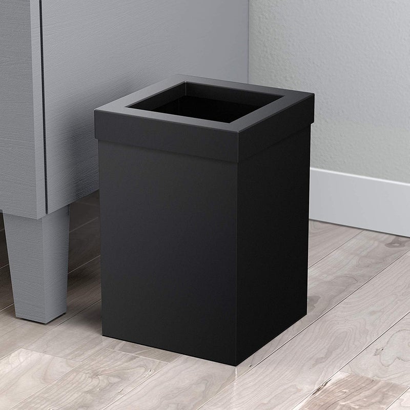 INDIAN DECOR 50915 Modern Waste Basket Bathroom Kitchen Office Trash Bin Black  - Image 4
