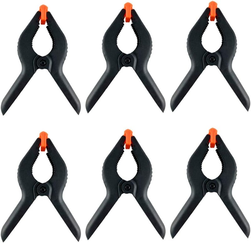 WAENLIR 6 Piece 6.5 inch Nylon Spring Clamp Set Plastics Clips for backdrop, Wood Working, Photography, Craft, Art DIY - Image 1