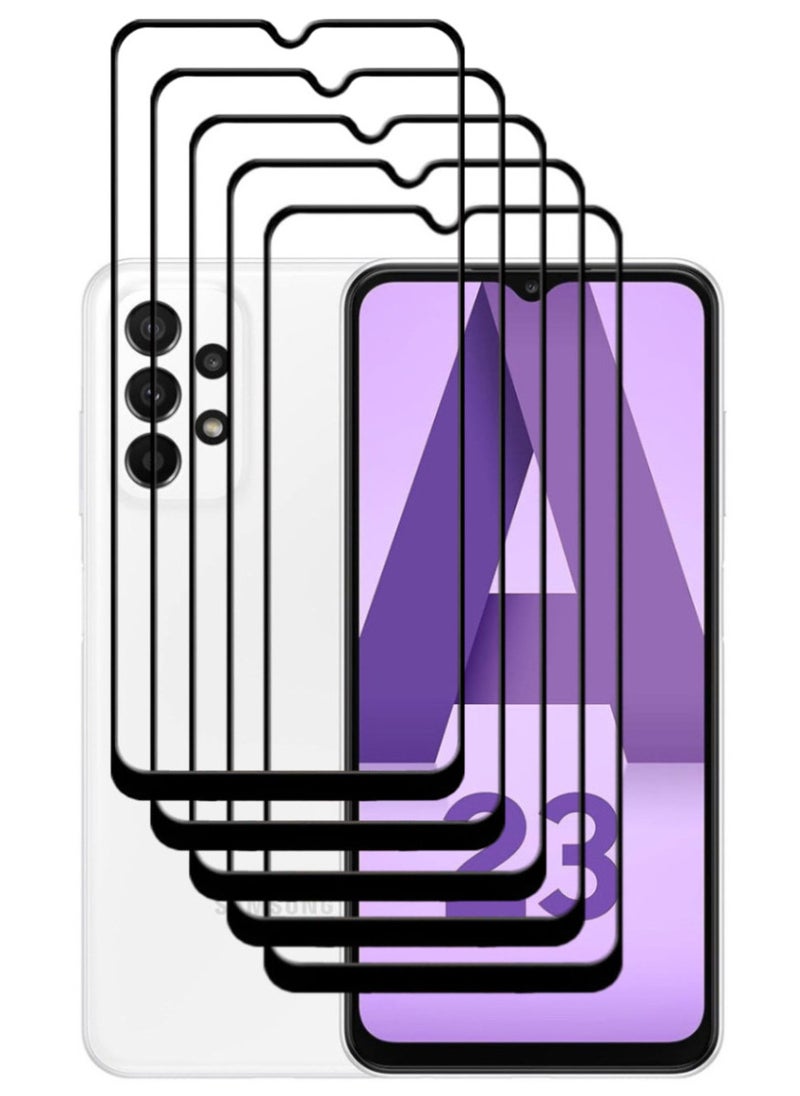ACLIX 5 Pieces Antistatic ESD Dustproof Premium Quality High Definition Tempered Glass Screen Protector Designed For Samsung Galaxy A23 - Image 1