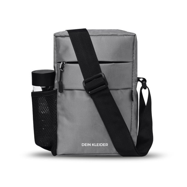 DEIN KLEIDER Nylon Sling Cross Body Utility Travel Office Business Messenger one Side Shoulder Bag for Men and Women (Grey) - Image 2