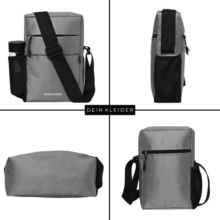DEIN KLEIDER Nylon Sling Cross Body Utility Travel Office Business Messenger one Side Shoulder Bag for Men and Women (Grey) - Image 4