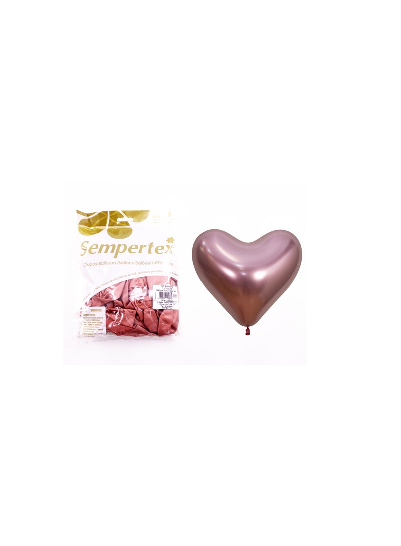 Sempertex Heart shape balloon 50 pcs 14''Round Balloon Party Reflex pink 14"-50pk - Image 3