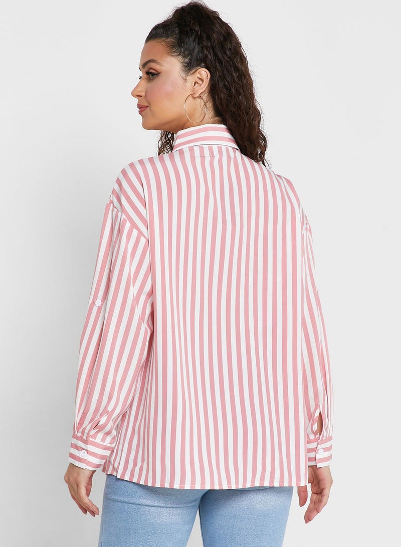Ginger Zip Pocket Detail Striped Shirt  - Image 2