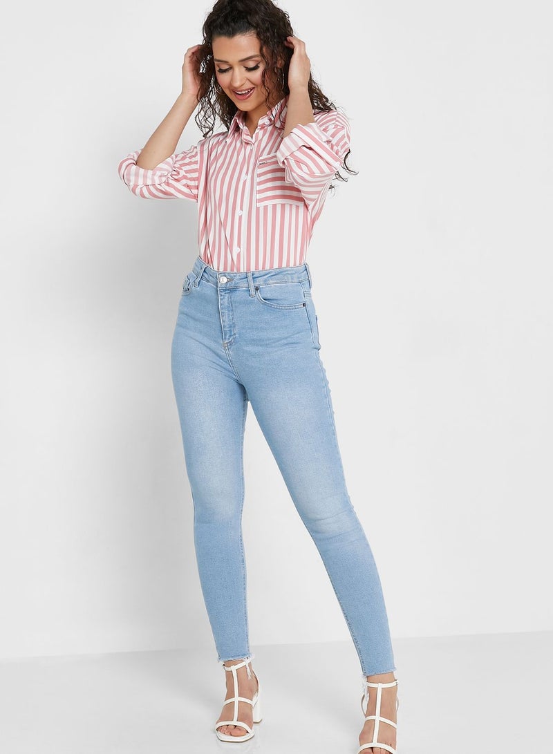 Ginger Zip Pocket Detail Striped Shirt  - Image 4