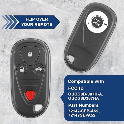 KeylessOption Key Fob Replacement for 2004 2005 2006 2007 2008 Acura TL TSX Remote, 4-Button OUCG8D387HA, Programming Guide Included - Image 4