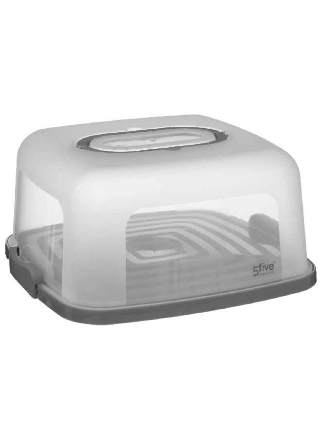 Five Simply Smart Polypropylene Transportable Cake Box Grey and Clear 33 x 36 cm 189336 - Image 2
