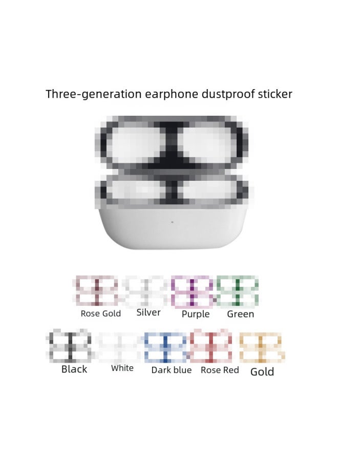 Generic - Hot Models Suitable For AirPods 3pro 1 Generation 2 Generation Metal Dustproof Stickers Apple Headset Dustproof Stickers-Color:Airpods 3 Pairs With Packaging-Size:Red - Image 1