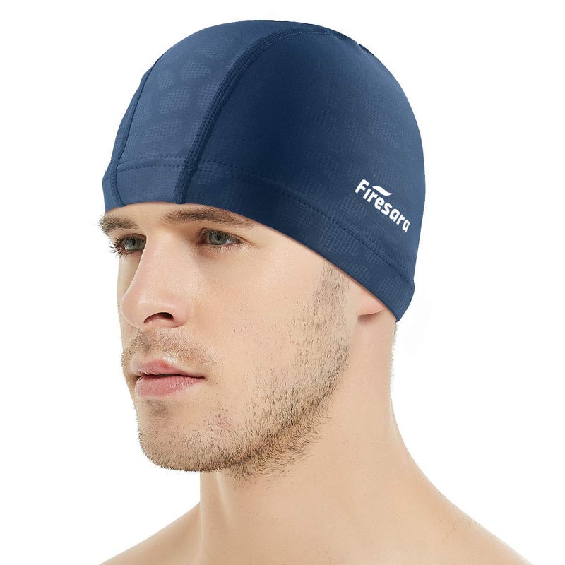 Firesara Fabric Swim Cap, High Elasticity Swimming Cap Keeps Hair Clean Breathable Fit Both Long Hair Short Hair, Swim Caps Woman Girls Men Kids One Size Hat - Image 1