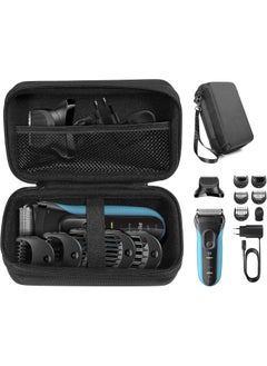 CaseSack CaseSack Case for Braun Electric Razor for Men, Series 3 3010Bt, 3 310s, Series5 5190cc, Series 7 7865cc, organizer for razor, heads and combs, brush, oil and cord, mesh accessories pocket 