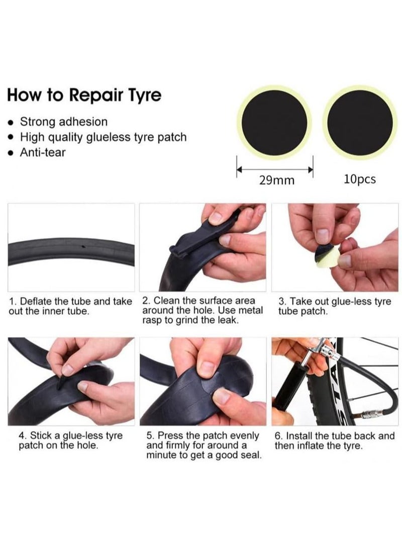 Generic - Bike Tire Repair Kit,Bicycle Tire Patch Puncture Repair Fix Tools With16 in 1 Multi-Function Tool, 210 PSI Gauge Pump and Bicycle Saddle Work Bag - Image 1