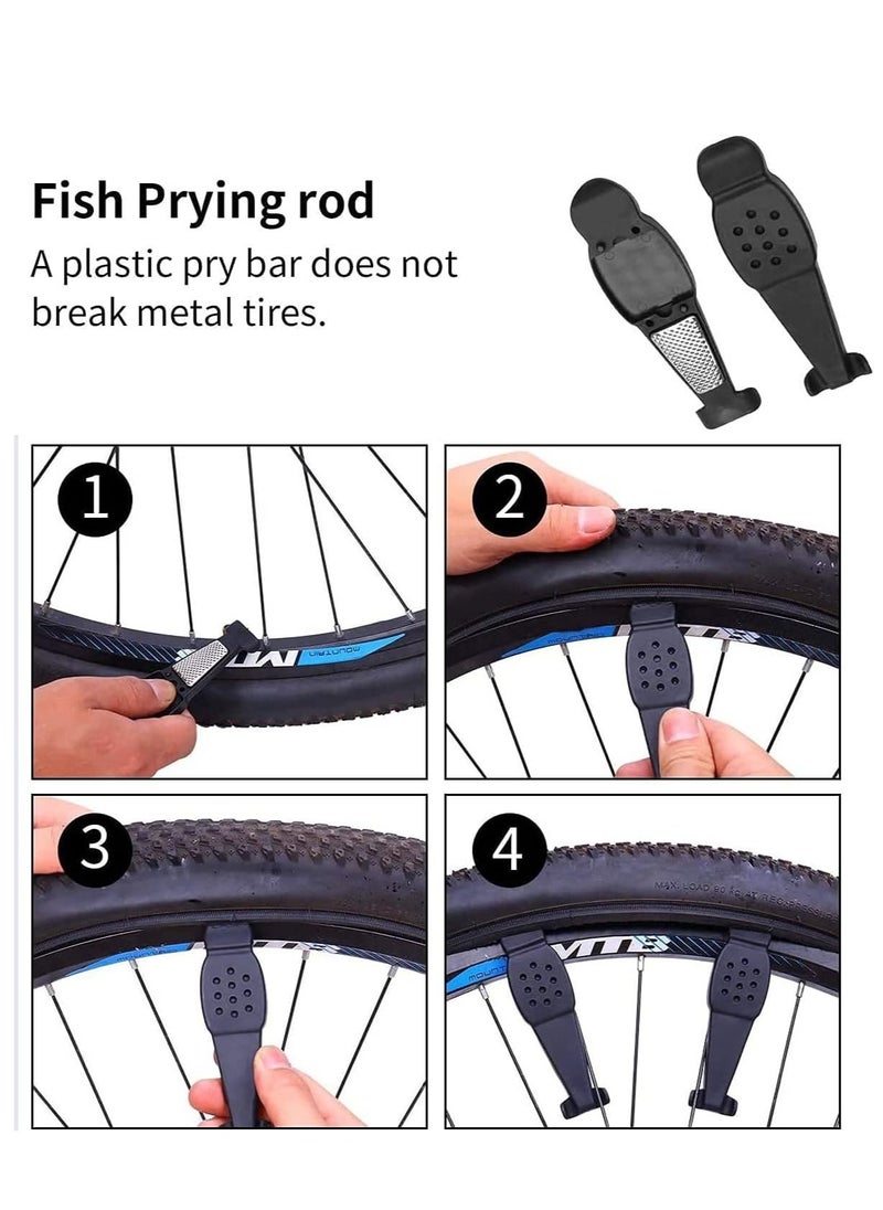 Generic - Bike Tire Repair Kit,Bicycle Tire Patch Puncture Repair Fix Tools With16 in 1 Multi-Function Tool, 210 PSI Gauge Pump and Bicycle Saddle Work Bag - Image 1