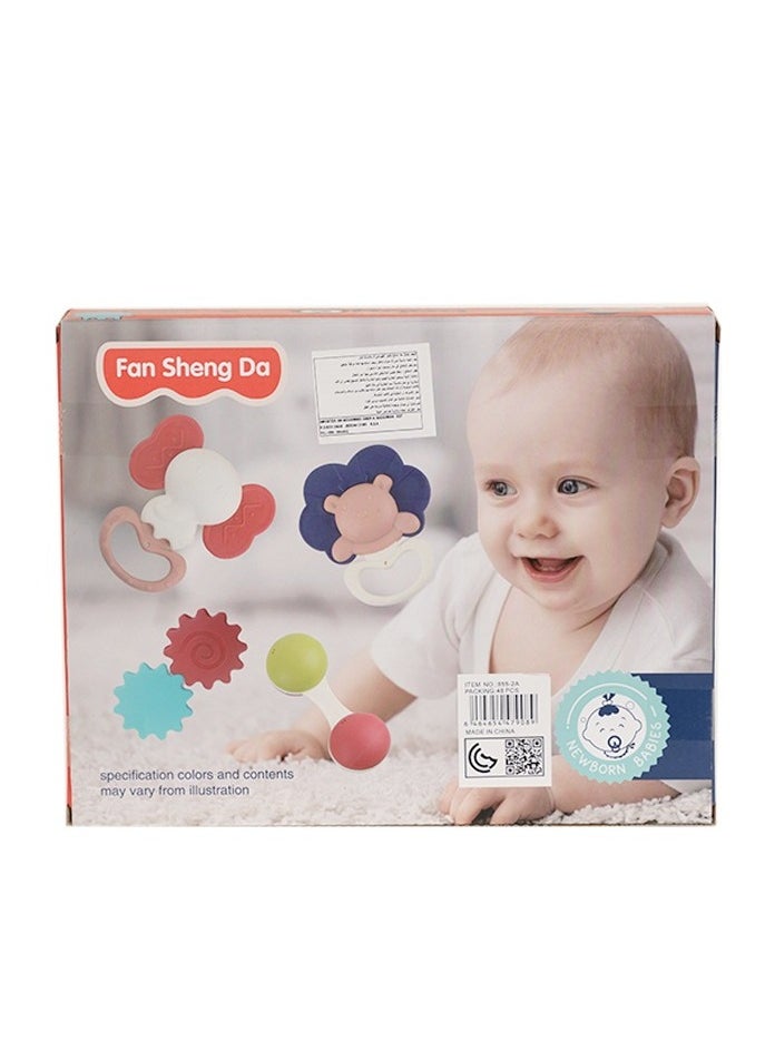 Fan Wingda Toys 4-piece rattle teether toy set for newborns from 3 months and older  - Image 2
