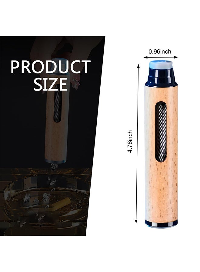 RESONIX Portable Car Ashtray with Walnut Wood Cover – Mini Fireproof Aluminum Pocket Ashtray with Storage Bag & Cleaning Brush, Travel Ash Holder for Car, Outdoor & Indoor Smoking Use - Image 2