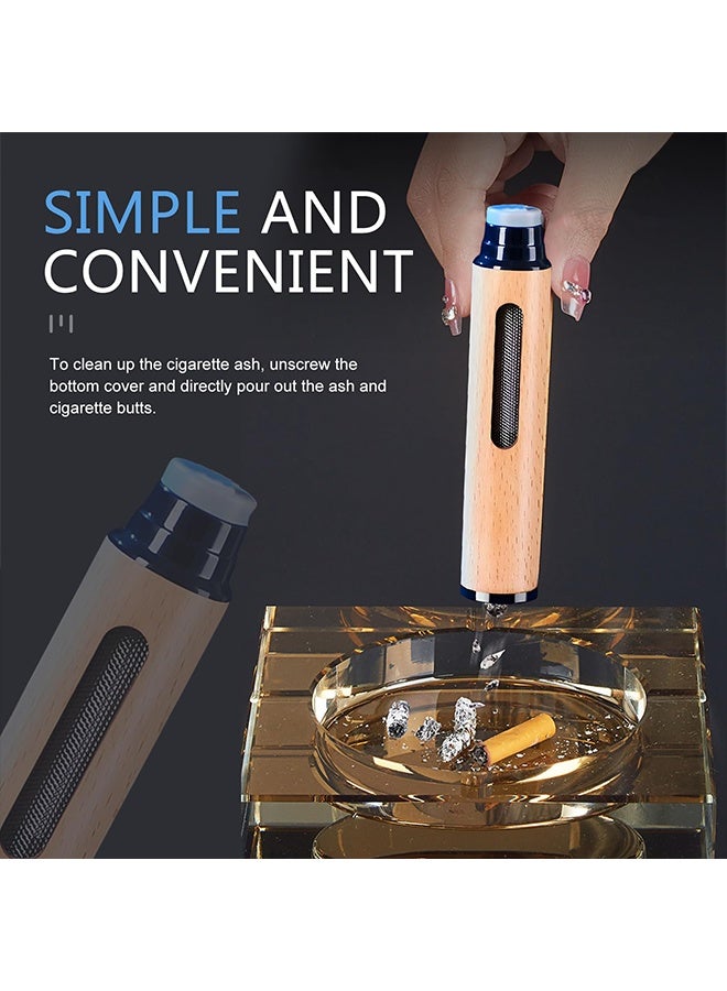 RESONIX Portable Car Ashtray with Walnut Wood Cover – Mini Fireproof Aluminum Pocket Ashtray with Storage Bag & Cleaning Brush, Travel Ash Holder for Car, Outdoor & Indoor Smoking Use - Image 5