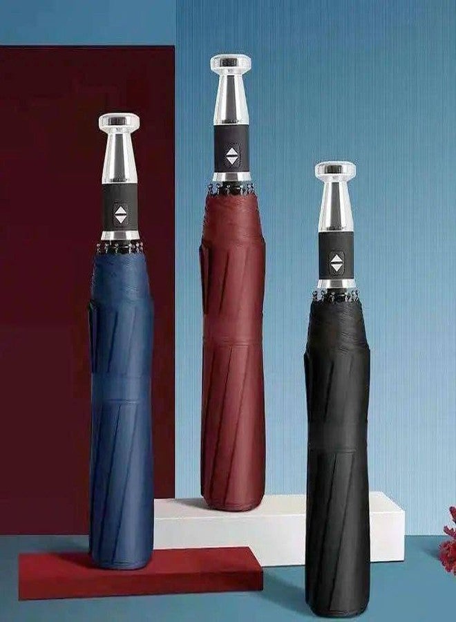 VEECHA ENTERPRISE Automatic Folding Umbrella - Windproof, Compact & Stylish Handle, Travel-Friendly, UV & Rain Protection for Men & Women - Image 2